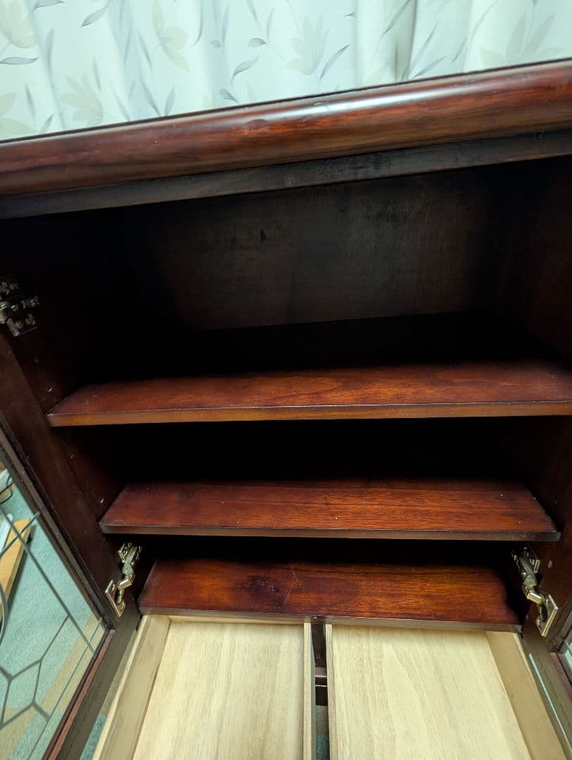 木製　キャビネット　扉　引き出し付　インテリア