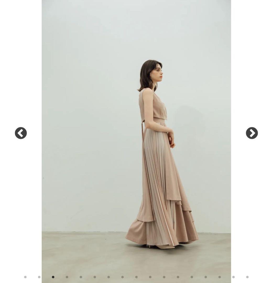 ワンピース Pleats Asymmetry Dress(Light Pink)