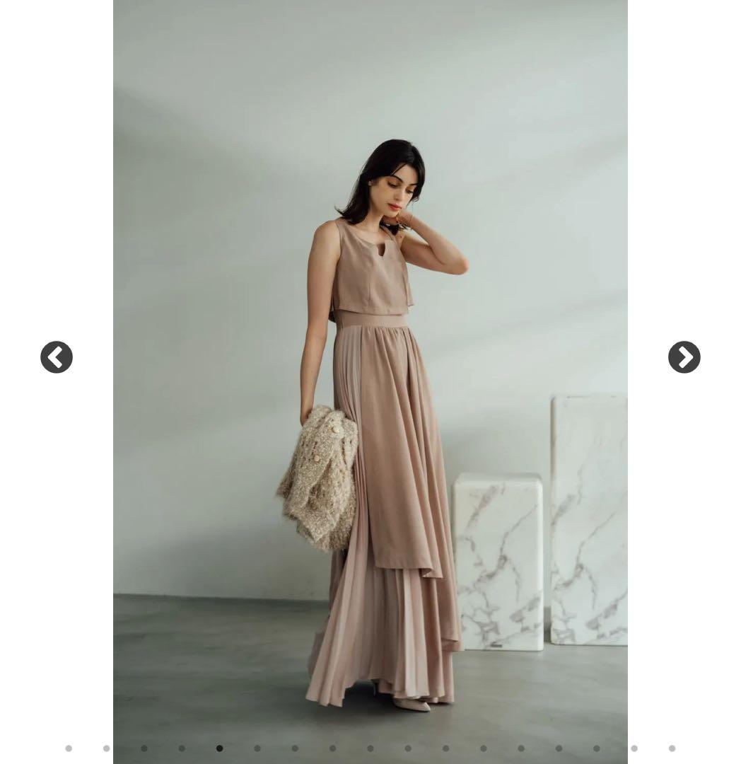 ワンピース Pleats Asymmetry Dress(Light Pink)