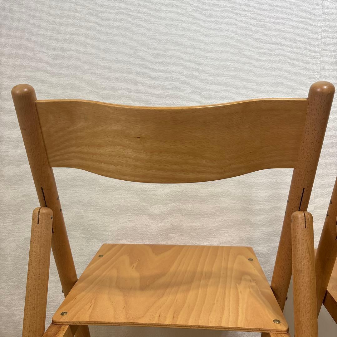 【廃盤・希少】美品✨　無印良品ブナ材折りたたみチェア　2脚 セット
