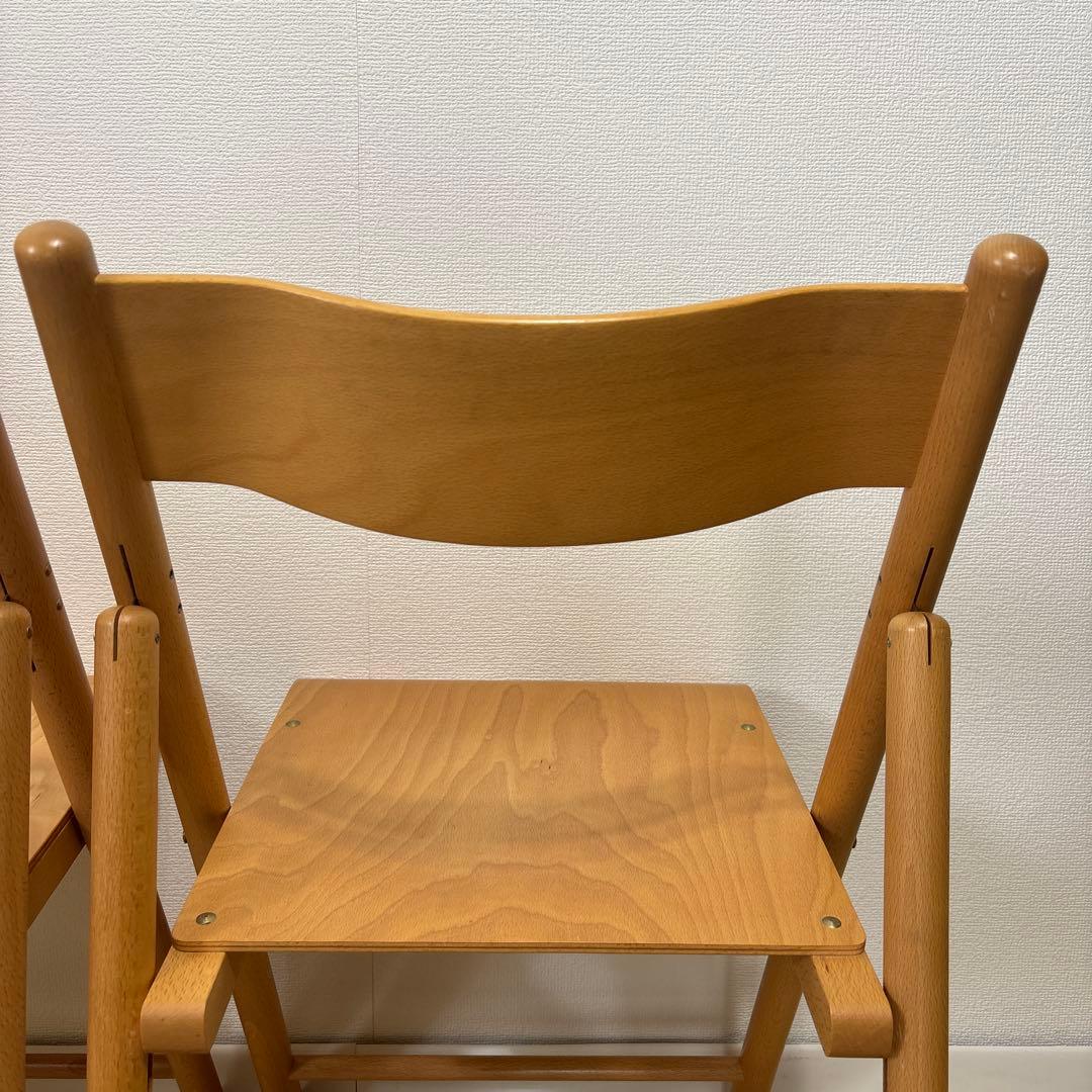 【廃盤・希少】美品✨　無印良品ブナ材折りたたみチェア　2脚 セット