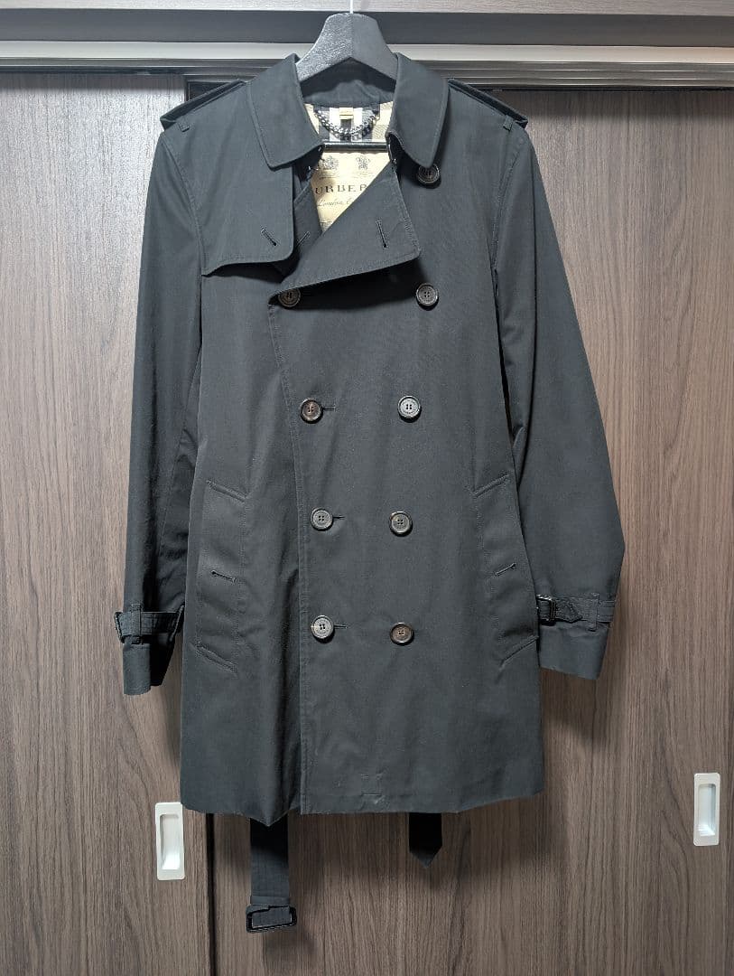 【難あり】BURBERRY トレンチコート ケンジントン ブラック 46