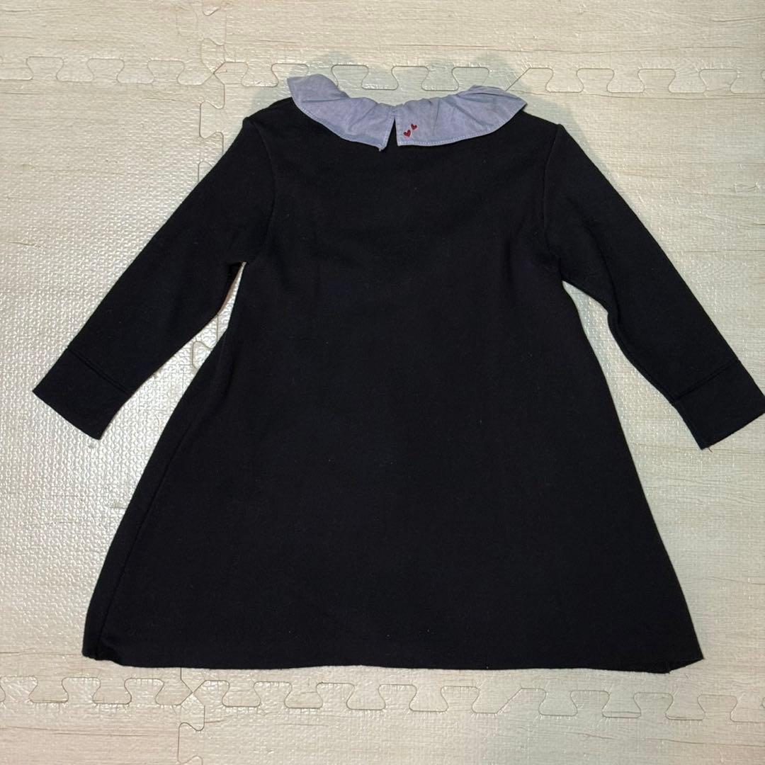 ファミリア familiar 90 ニット ワンピース 長袖 クマ 刺繍