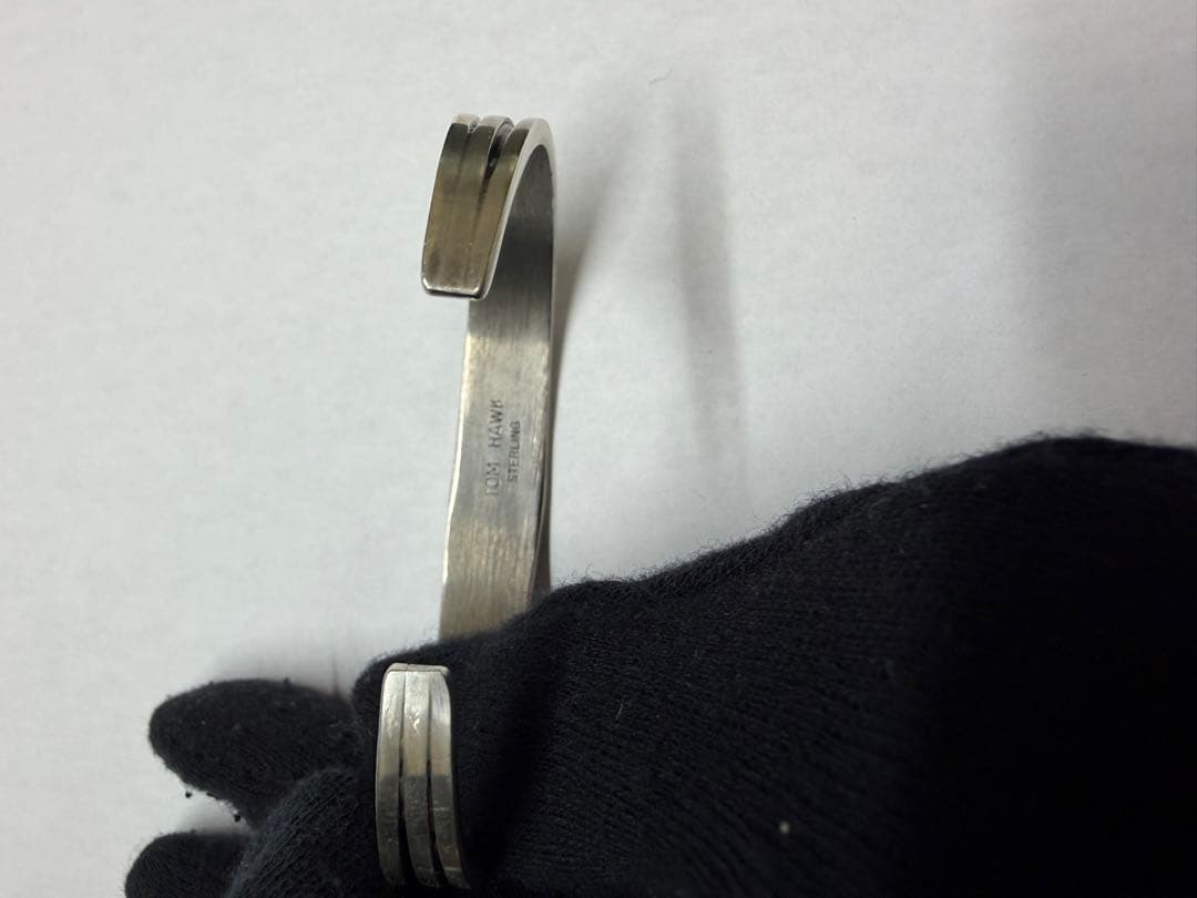 k*o様 TOM HAWK シルバー ブラック 2ライン　ストライプ バングル