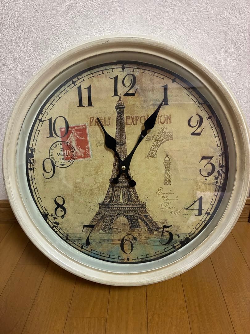 エッフェル塔デザインの大判壁掛け時計
