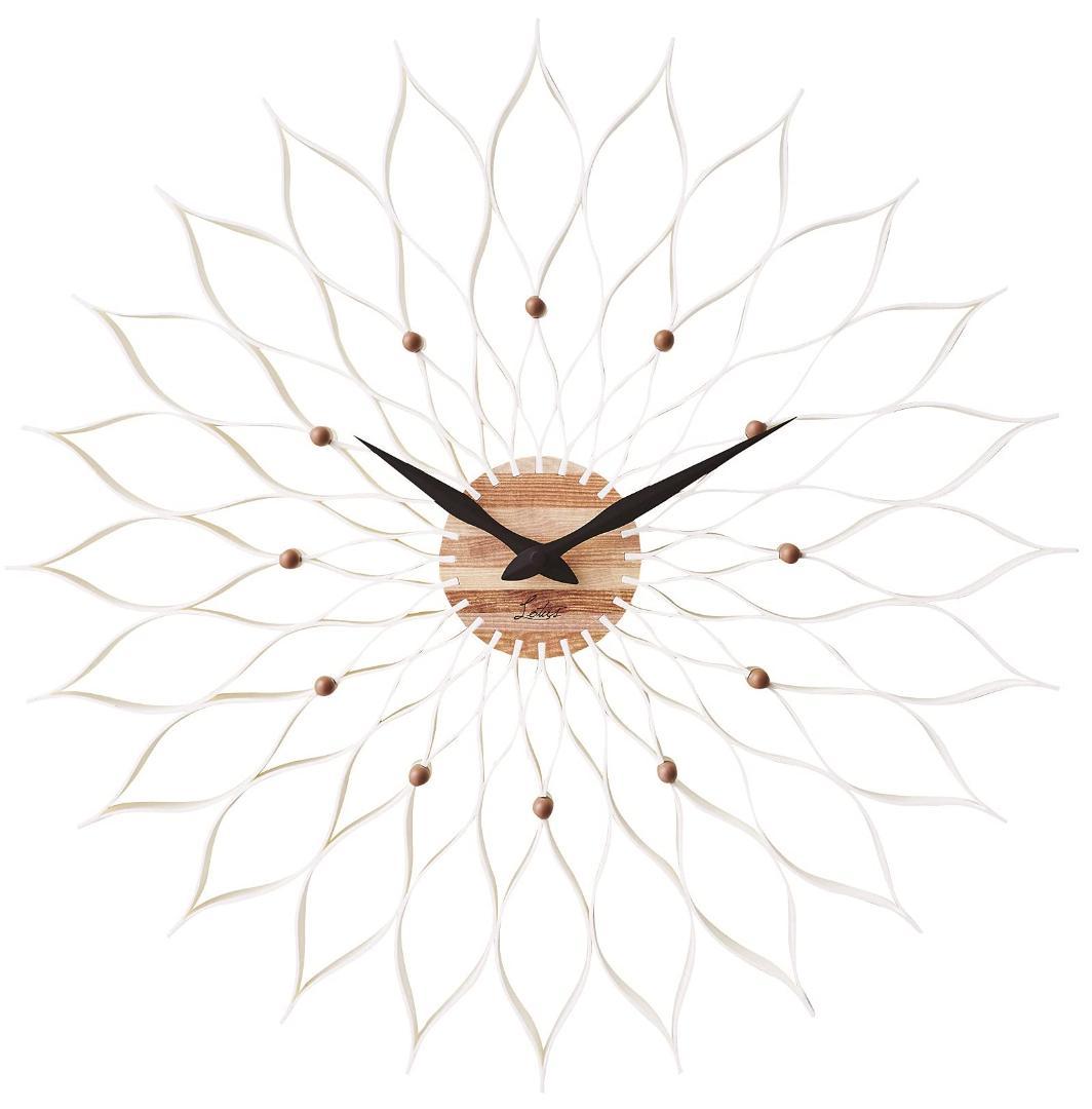 大輪 満開のダリアのよう 掛け時計 おしゃれ 北欧 白
