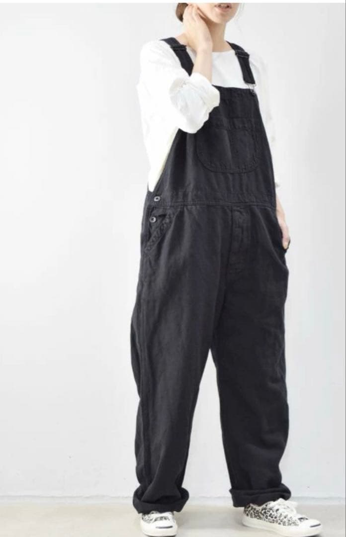 ヴェリテクール　コットン×リネン　デニムオーバーオール