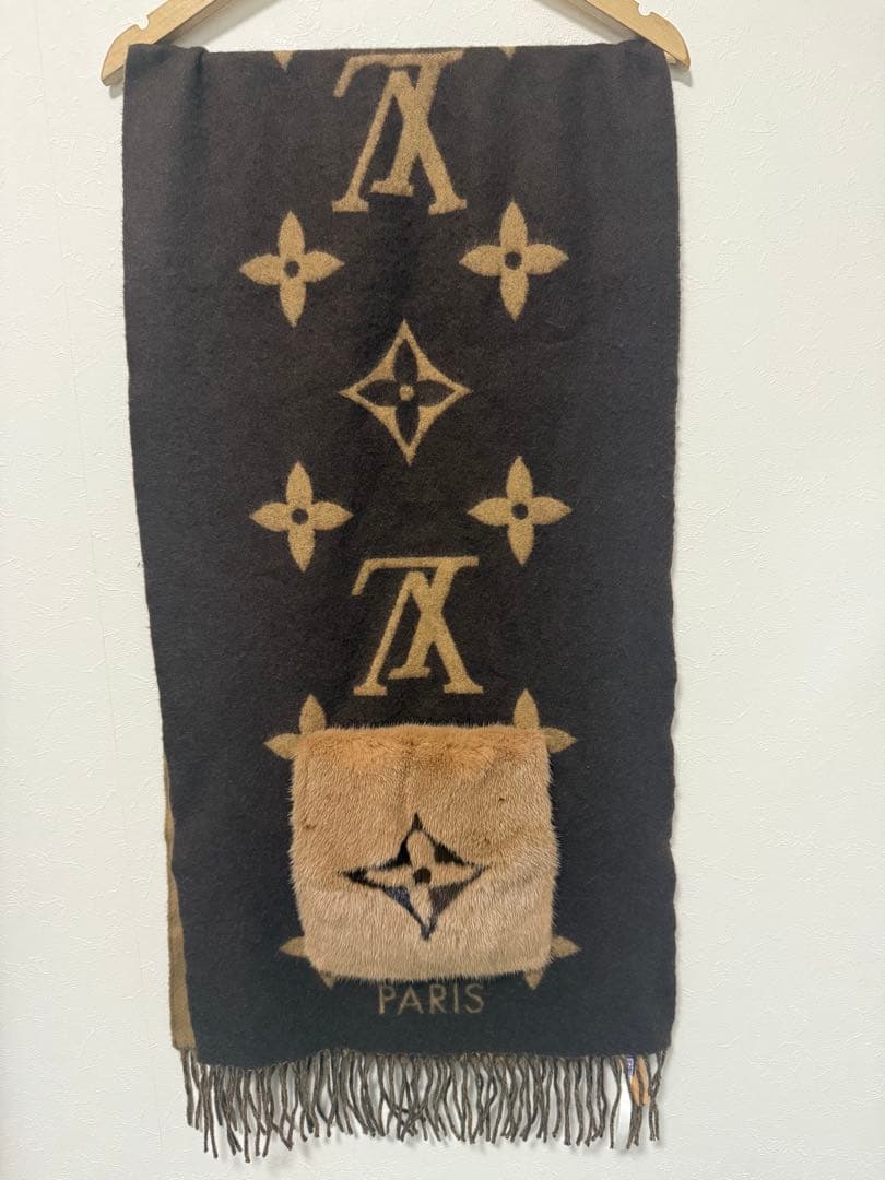 【LOUIS VUITTON 】マフラー カシミヤ ミンクストール