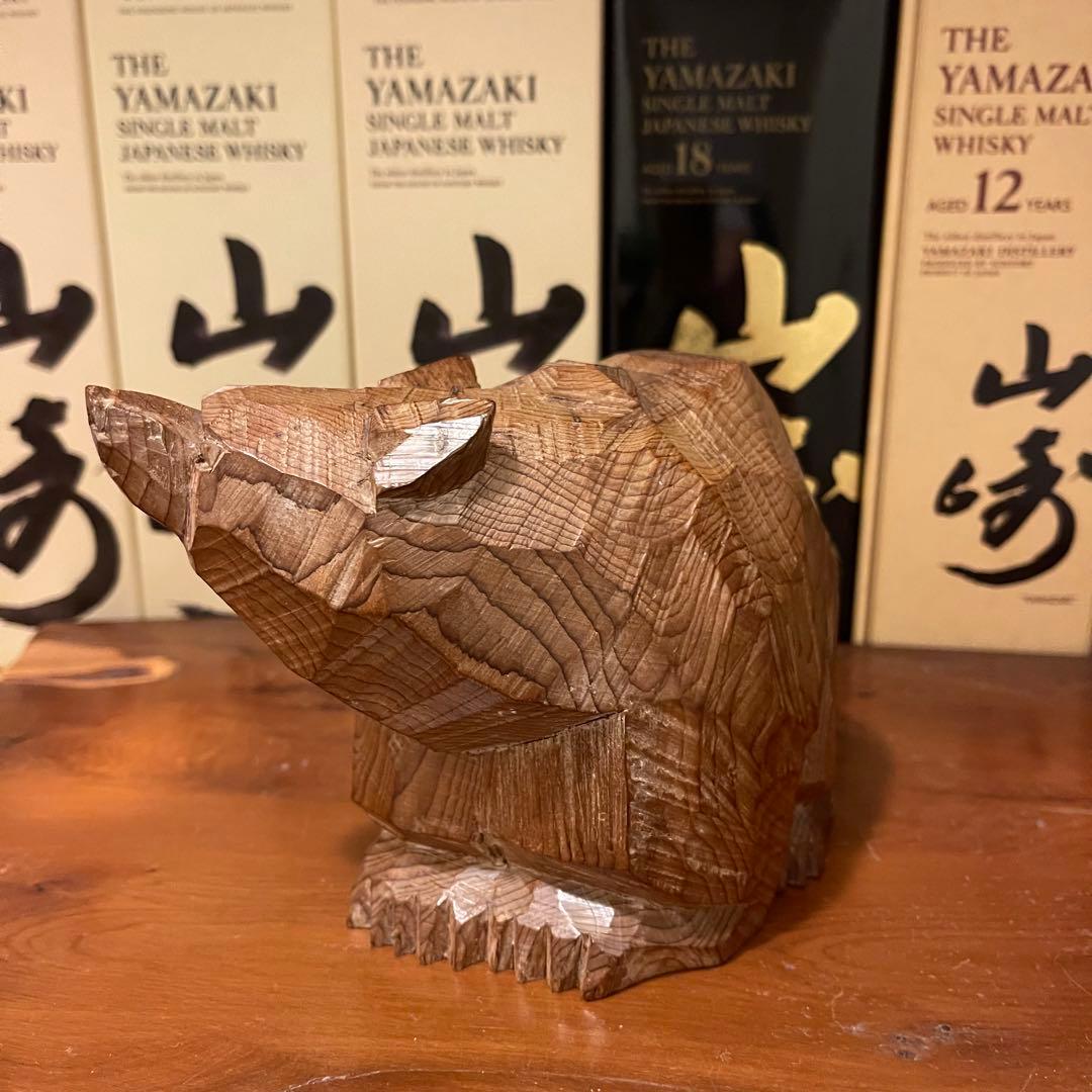 引間二郎　木歩　八雲　木彫　熊木彫　1982 中