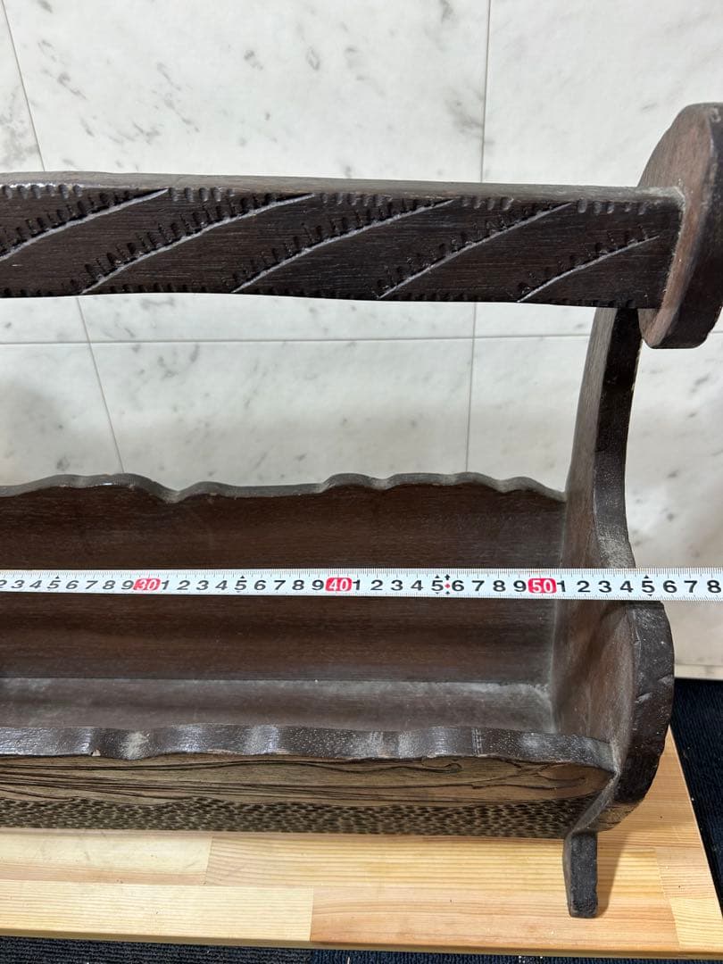 【希少 ヴィンテージ 木製マガジンラック／新聞ラック】　昭和レトロ