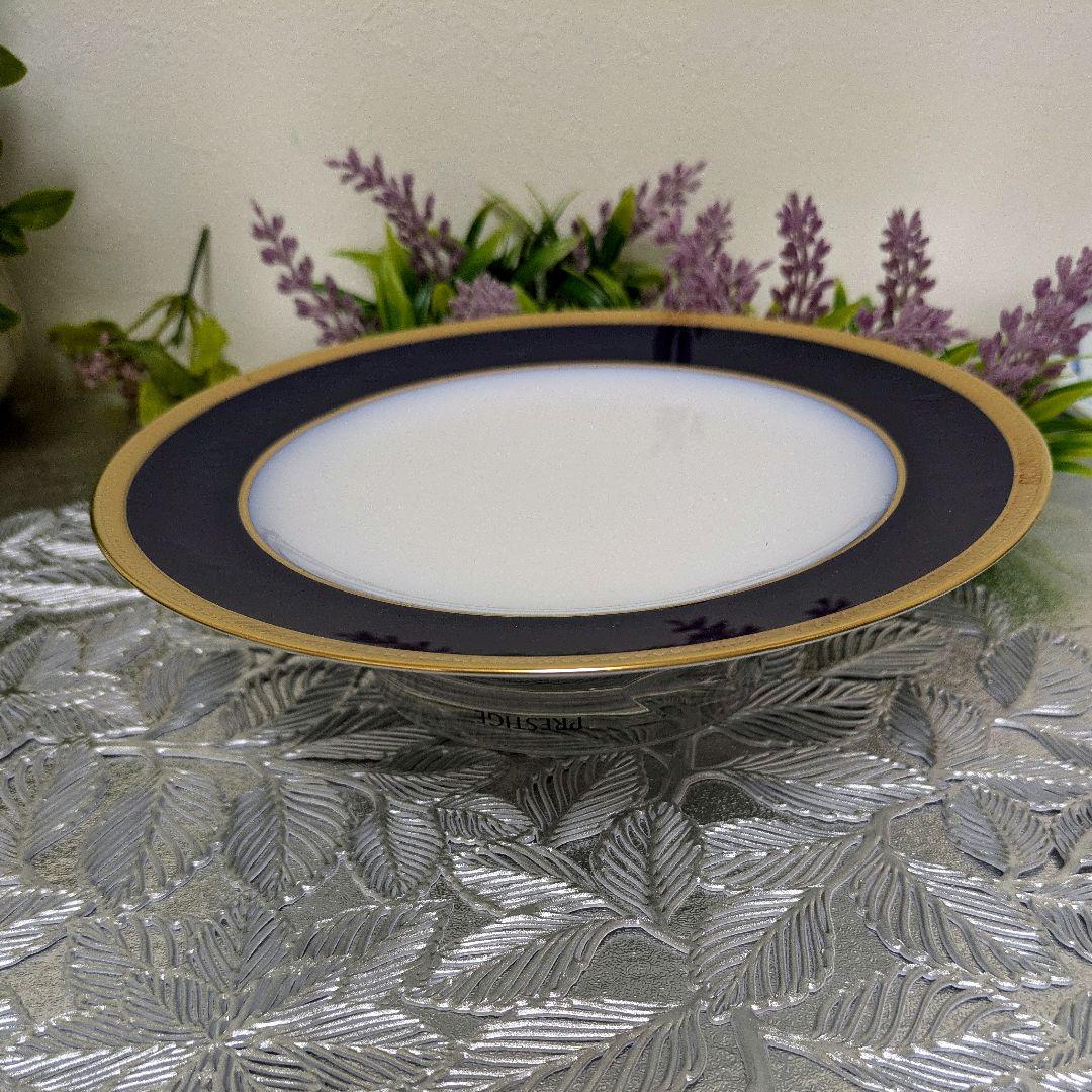 大倉陶園　デザート皿　20cm皿 瑠璃片葉金蝕デザート皿　6枚組　(未使用)