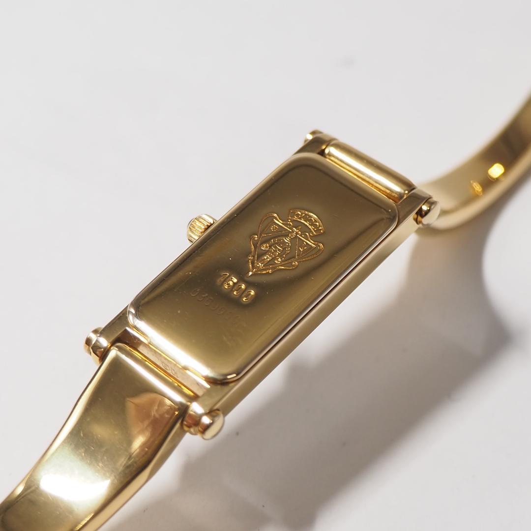 美品 グッチ GUCCI 1500 スクエア バングルウォッチ 腕時計 H598