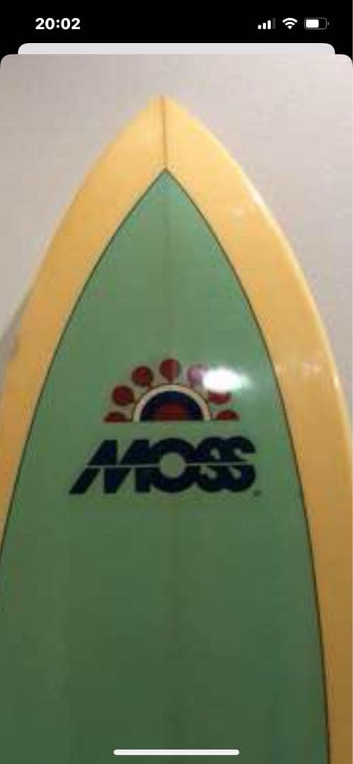 MOSS サーフボード 薄緑/クリア色 ツインフィンとても可愛い板です