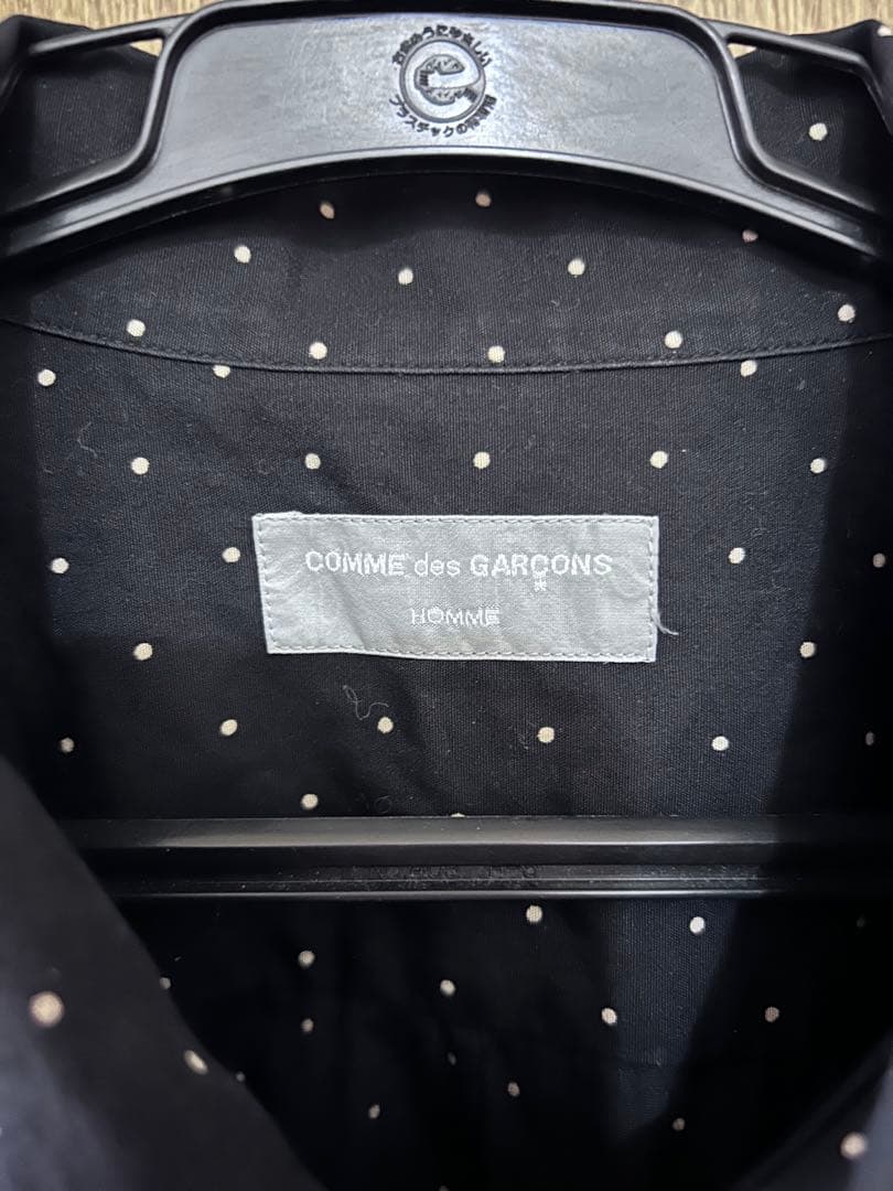 COMME des GARÇONS HOMME 黒ドット柄長袖シャツ