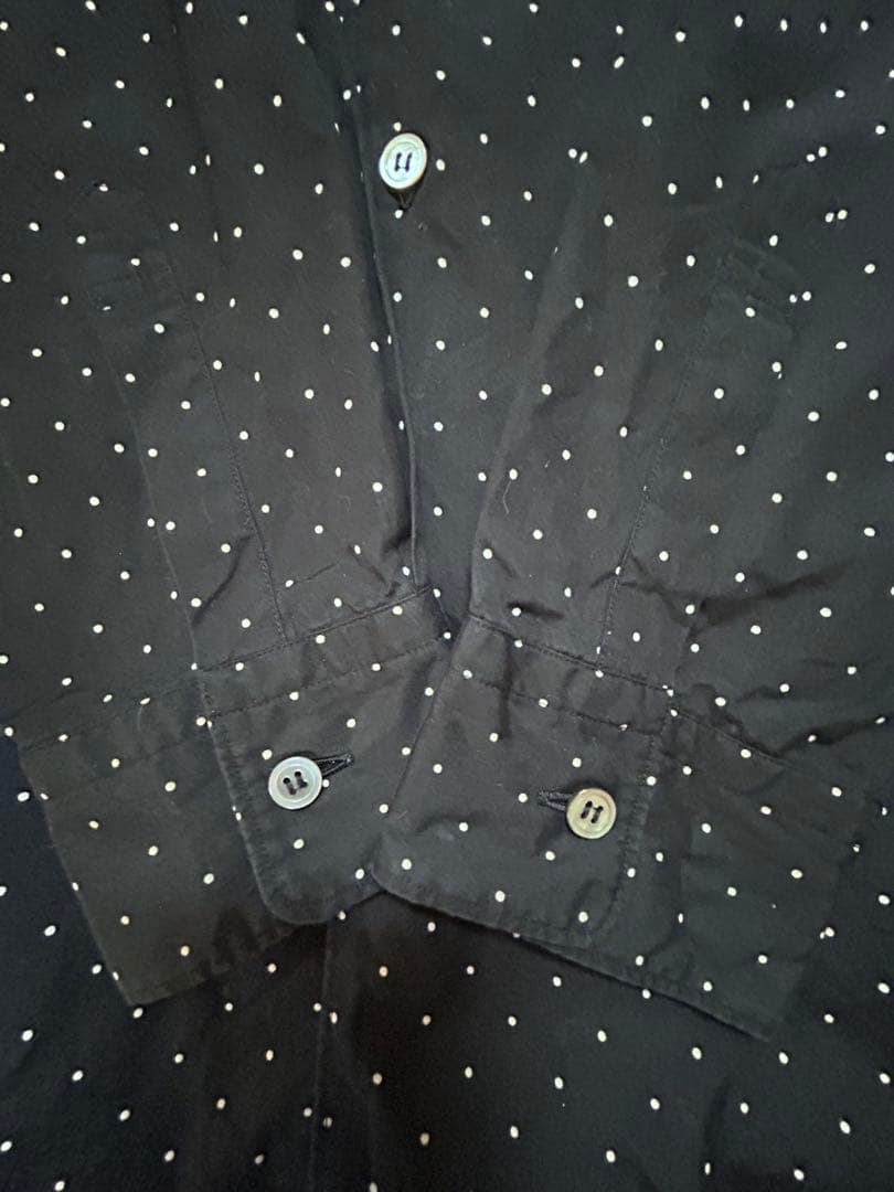 COMME des GARÇONS HOMME 黒ドット柄長袖シャツ