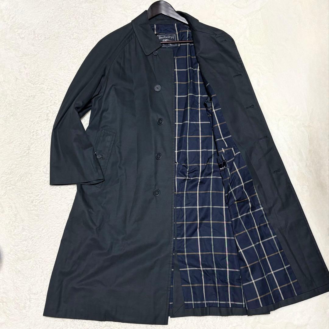 美品 バーバリー ステンカラーコート バルマカーン ヴィンテージ ブラック M