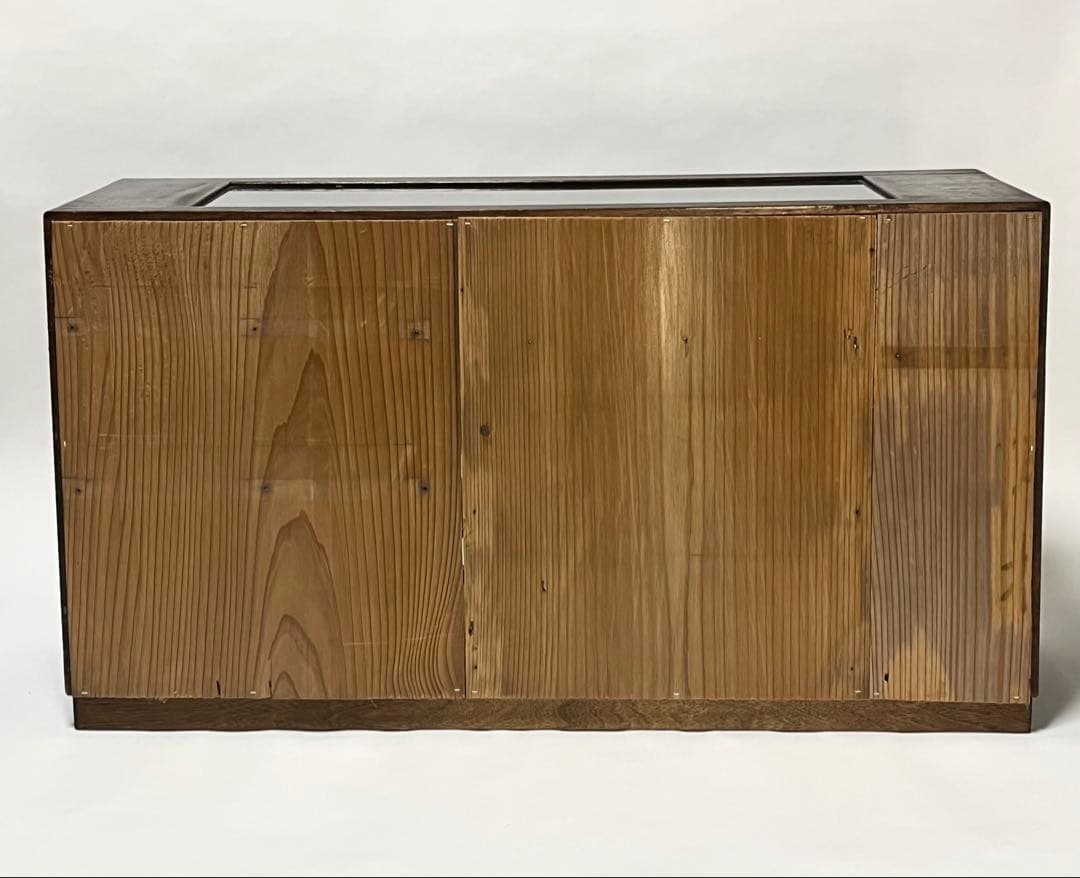 ビンテージ　木製ガラスケース　ガラスラック　昭和レトロ　飾り台