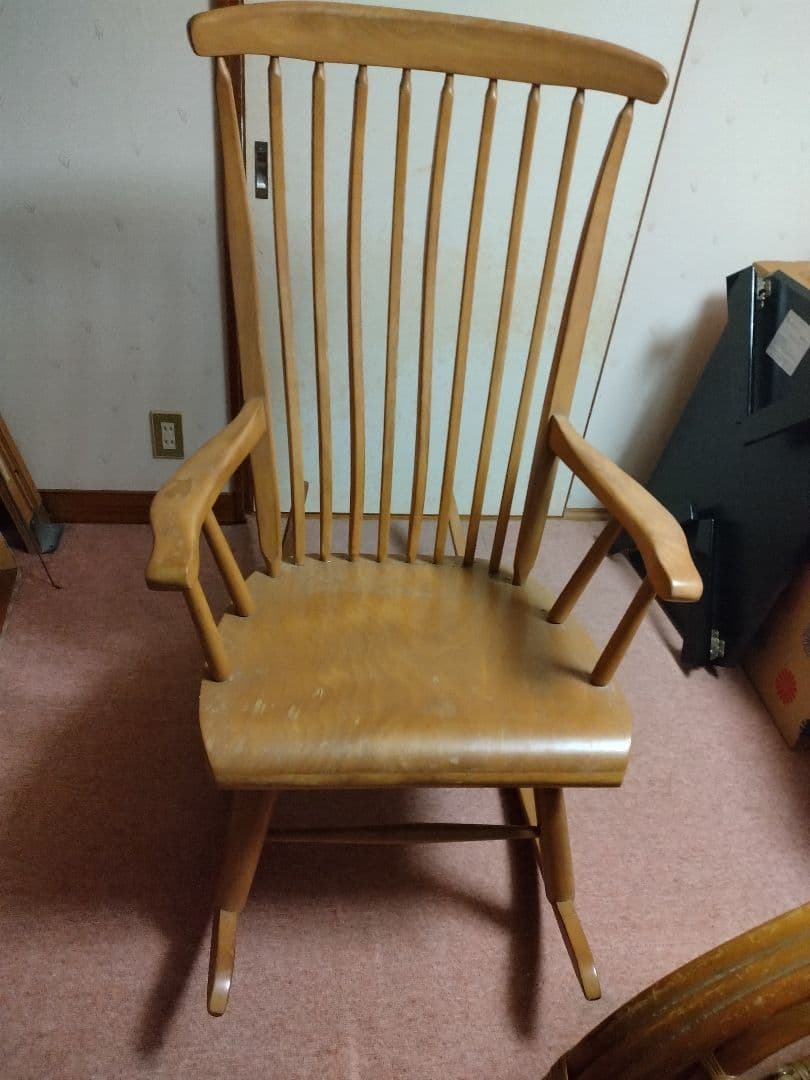 木製ロッキングチェア スラットバック