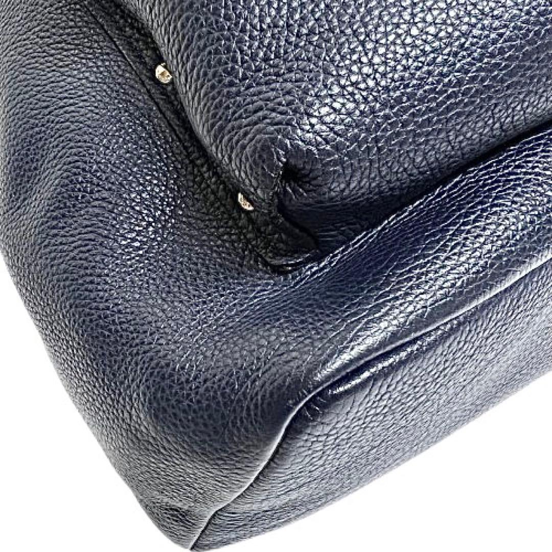 保存袋付！coach リュック375812ターンロック革レザーネイビーmi092