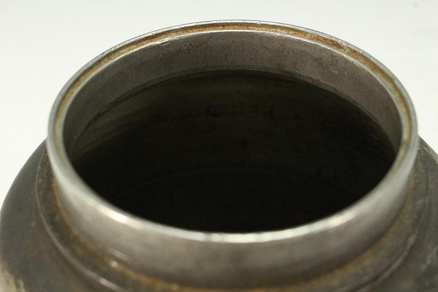 中国美術 煎茶 唐物 古錫 茶入 尚天泰造 時代物 古美術(K-YC457)