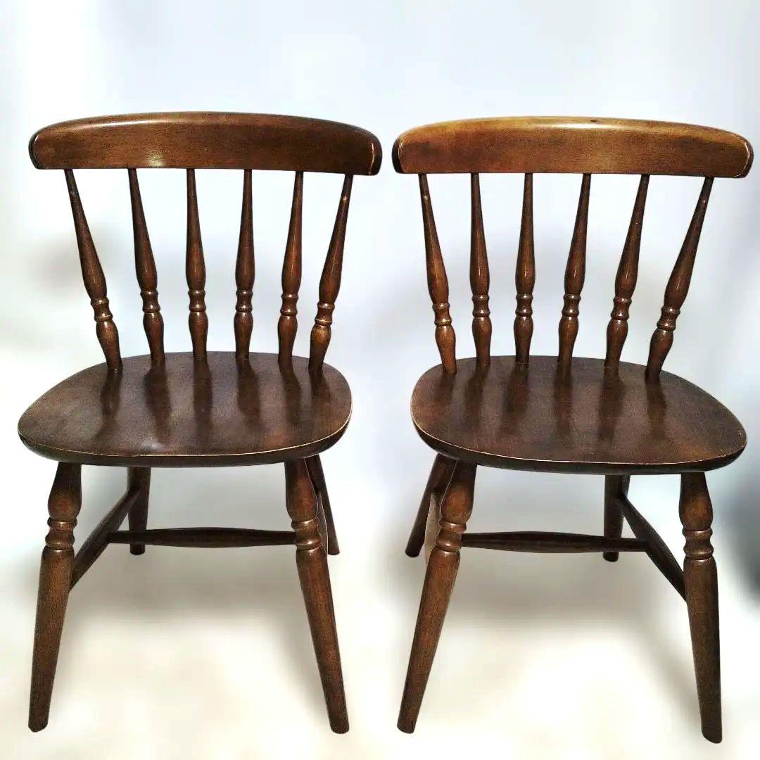 ダイニングチェア ウィンザーチェア 2脚セット レトロ　マレーシア