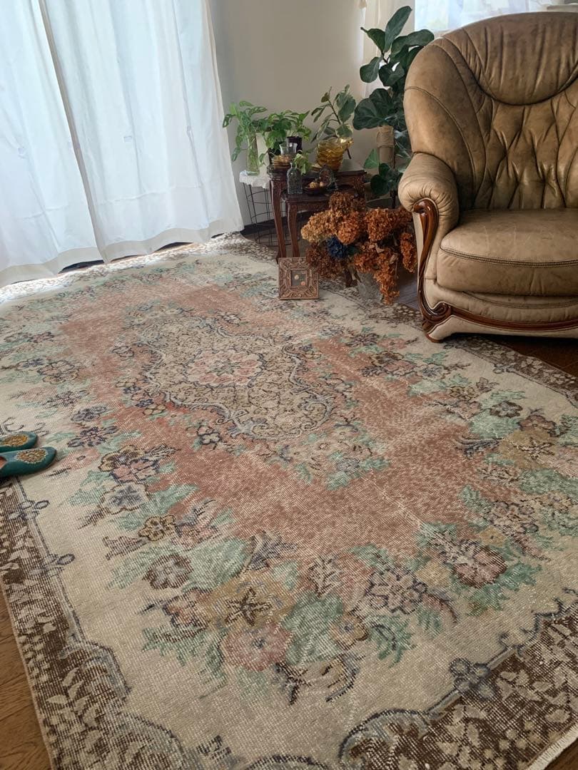 特大　超超大判　292✖️171テラコッタブラウン　トルコヴィンテージラグ