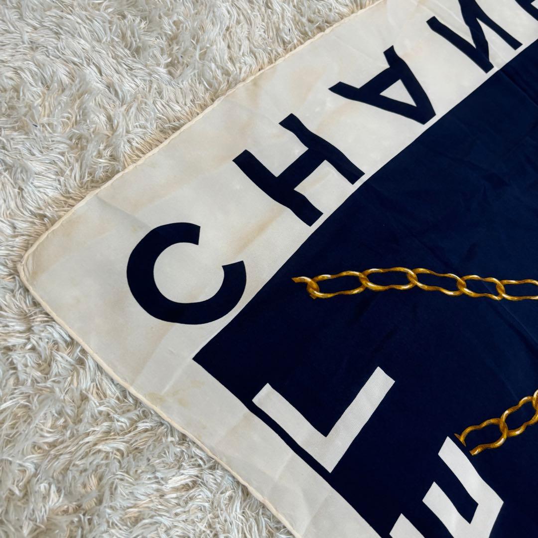 美品✨CHANEL シャネル　マドモアゼル　スカーフ　カレ90 ブラック