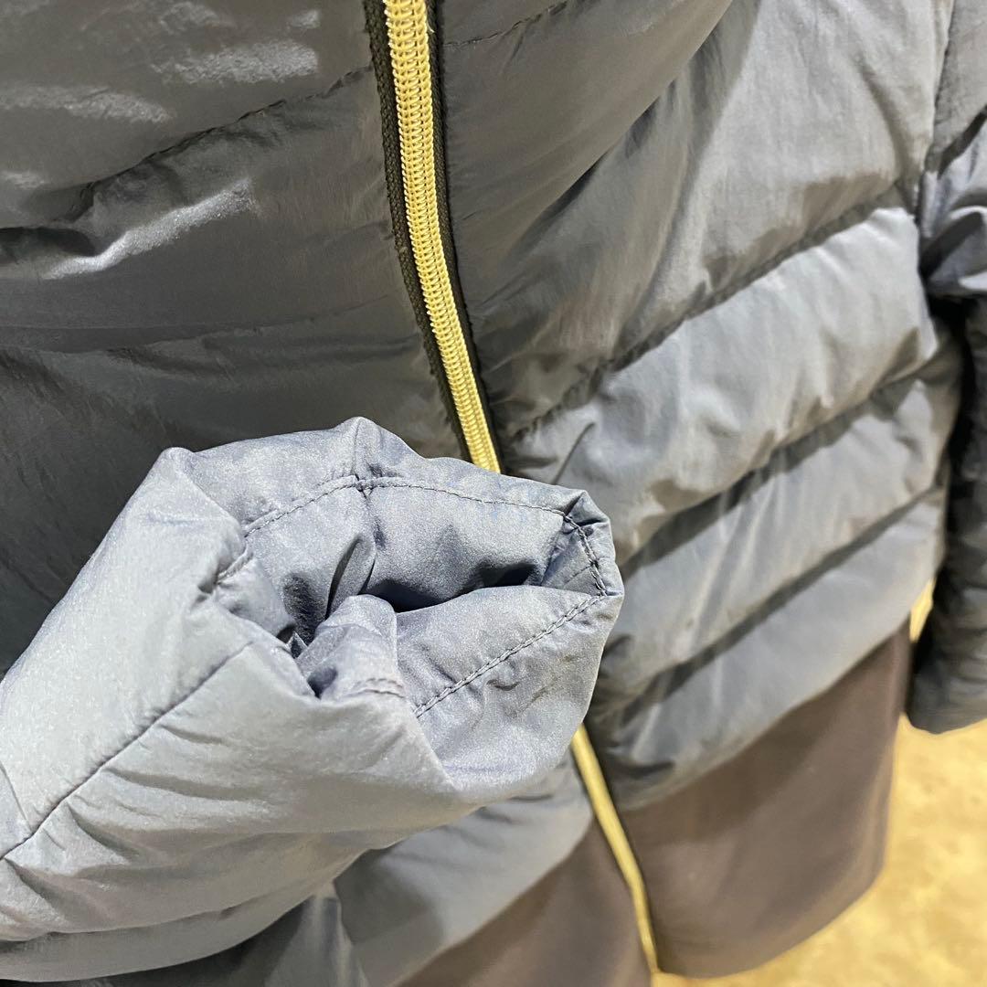 ヘルノ HERNO ウール 切り替え ロングダウンジャケット ネイビー 40