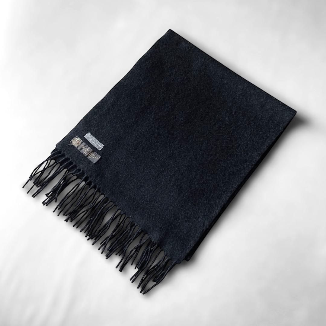 90s〜 Loro Piana カシミヤマフラー ブラック サイズ良 黒