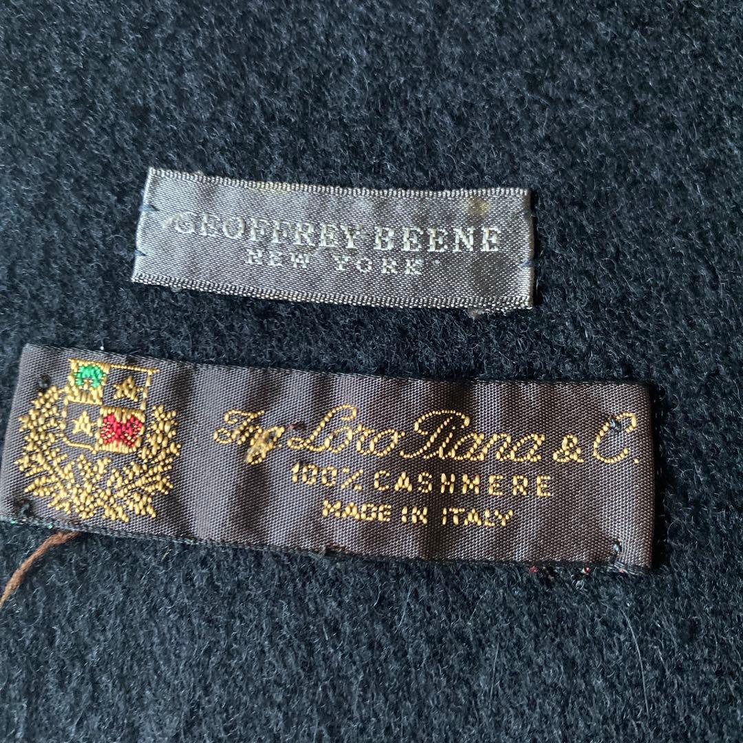 90s〜 Loro Piana カシミヤマフラー ブラック サイズ良 黒