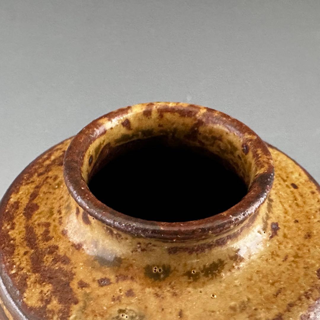 茶道具　志戸呂焼　肩付　茶入　濃茶器　鈴木良法　共箱　仕服付　茶事　稽古　陶芸