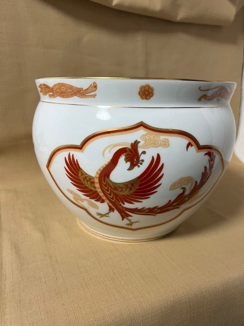 大倉陶園　朱雀 限定版　フランクリン　高級磁器　花瓶