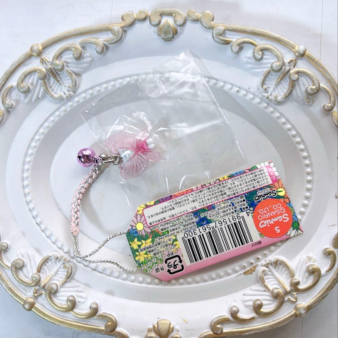 ハローキティ ご当地　根付けストラップ　大阪限定 花博　蝶 お台場限定