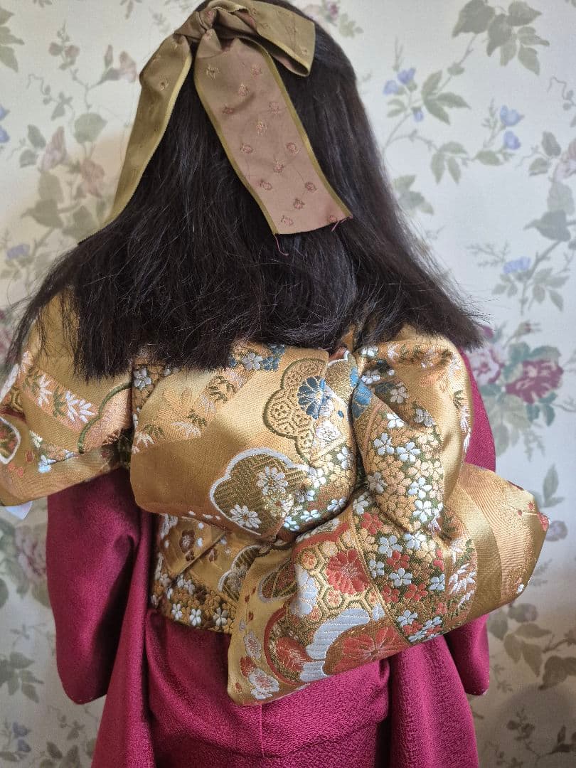 三輪輝子作　姫扇　ビスクドール 創作人形　スタンド　保証書付き