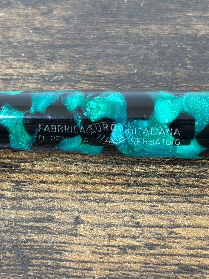 未使用に近い　アウロラ　オプティマ　グリーン　14金　ゴールド　B 万年筆