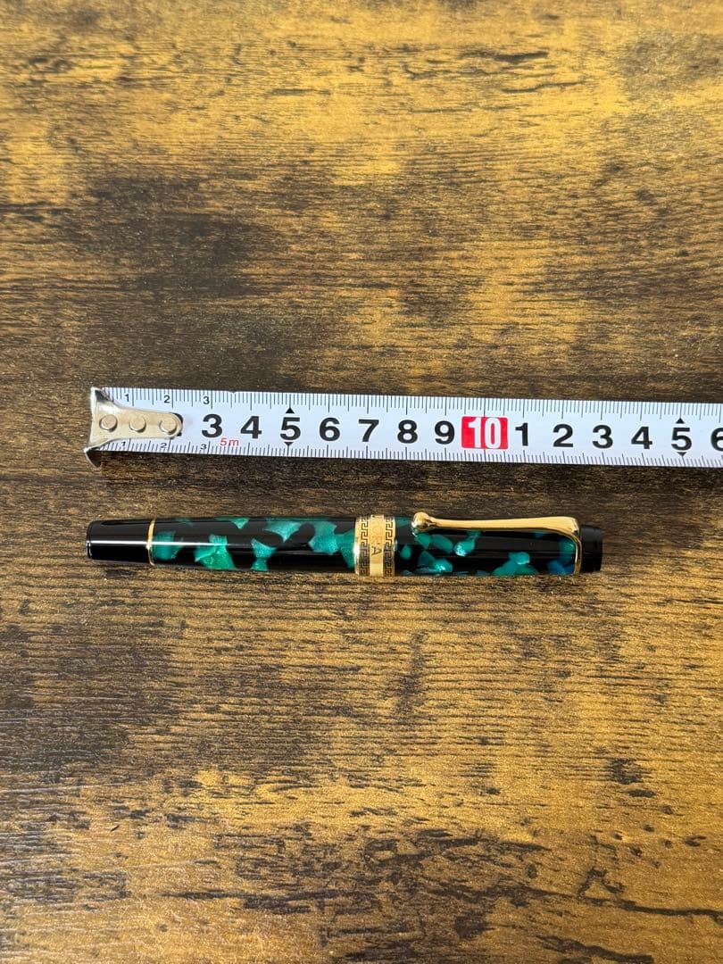未使用に近い　アウロラ　オプティマ　グリーン　14金　ゴールド　B 万年筆
