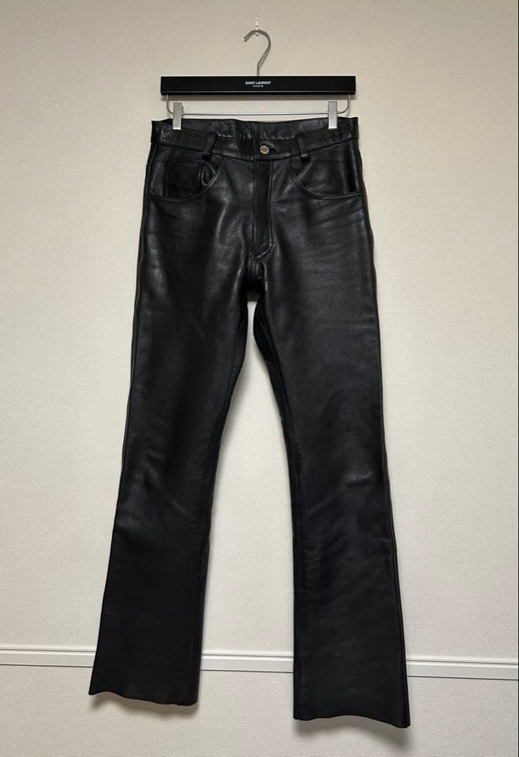 Indian Motorcycle/レザーパンツ/W32/黒/牛革