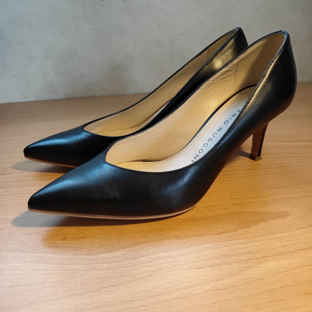 美品●ファビオ・ルスコーニパンプス黒●23.5〜24cm（37）