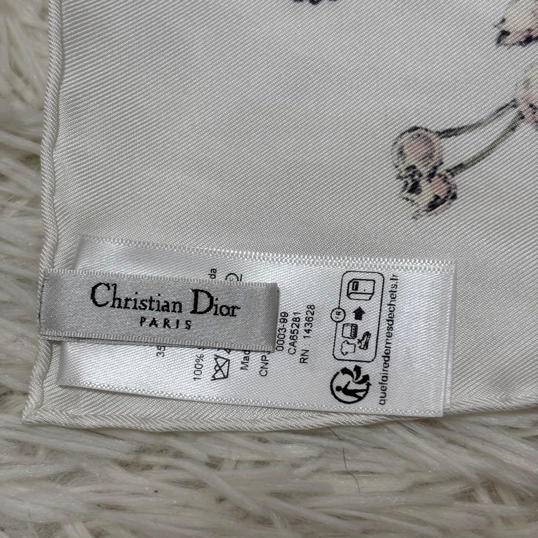 【極美品】クリスチャンディオール シルク100% 大判スカーフ 花柄 イタリア製