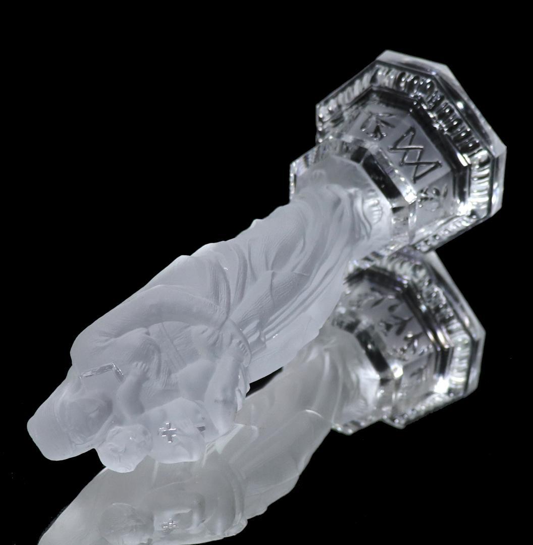 オールド・バカラ 極稀少 1880年頃 聖母子像 27cm フロスト加工大型置物