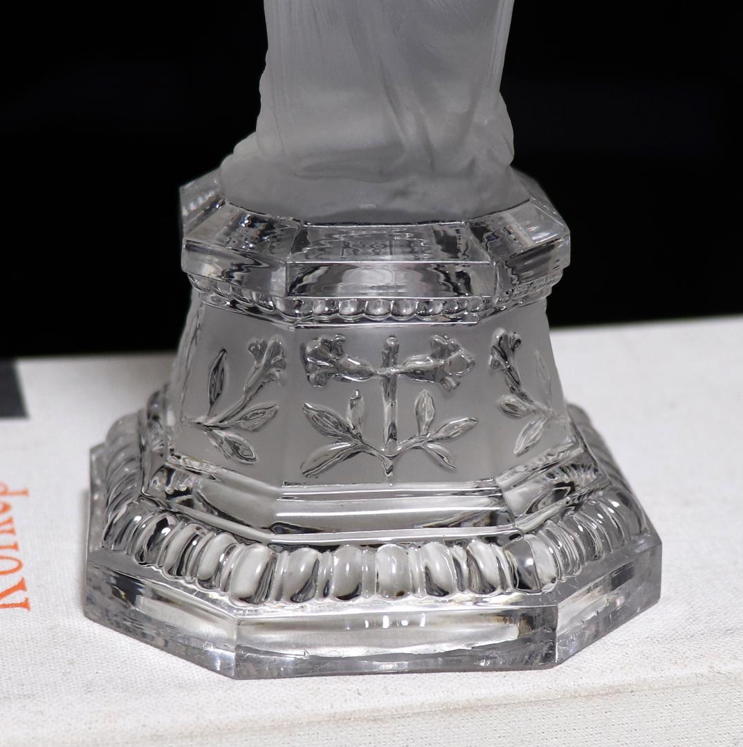 オールド・バカラ 極稀少 1880年頃 聖母子像 27cm フロスト加工大型置物