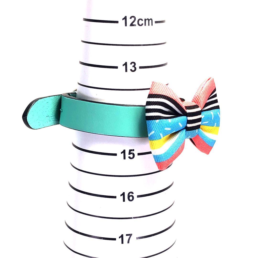 【美品・箱付き】ティファニー／ペット用 アクセサリー レザー 首輪 リボン