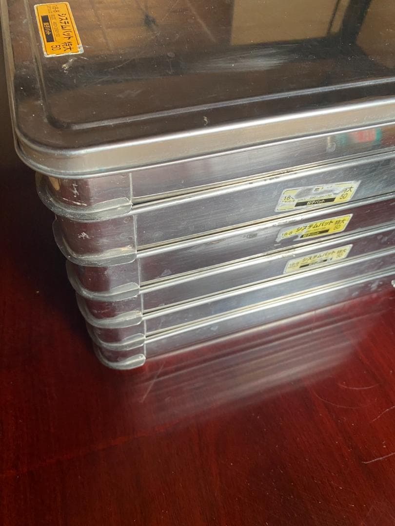 ステンレス製 システムバット特大50（蓋1枚）8枚おまけ2枚で合計10枚