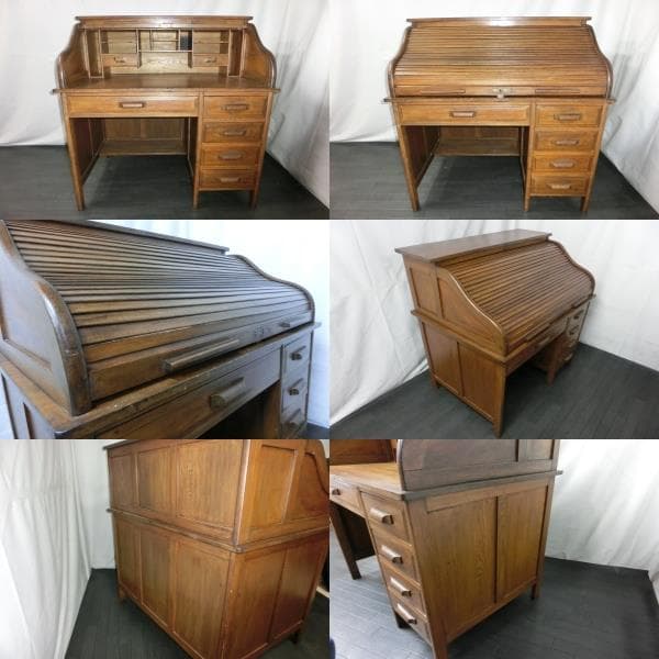 アンティーク机 文机 店舗 レトロ 蛇腹 骨董 カフェ 店舗什器 天然生活