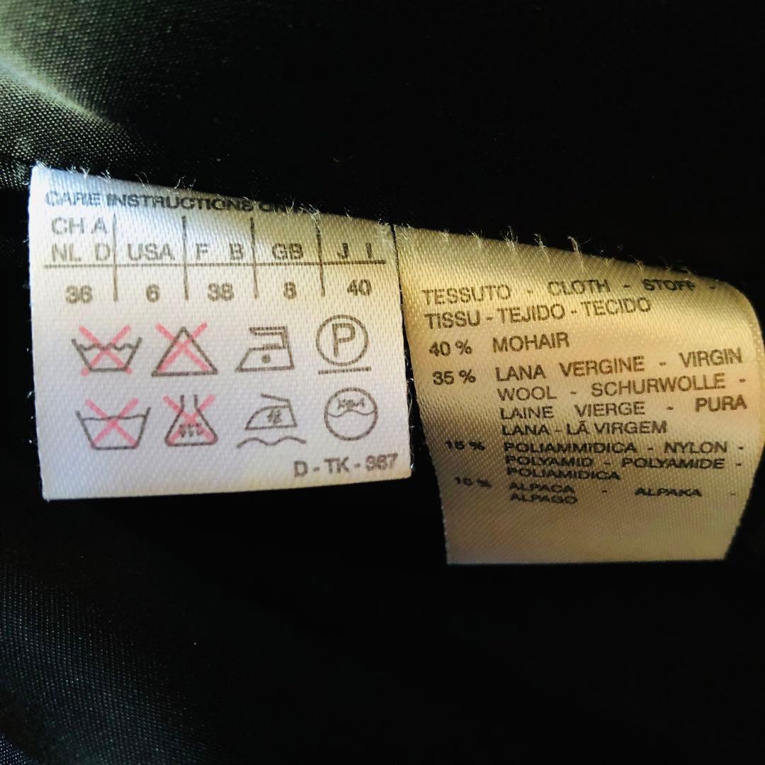 美品✨マックスマーラ ベルテッドコート モヘヤ アルパカ 女優襟 ブラック 40