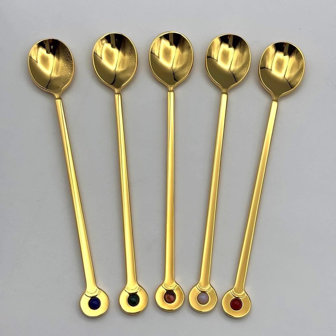 MIKIMOTO ミキモト 半貴石カトラリー スプーン 5本セット