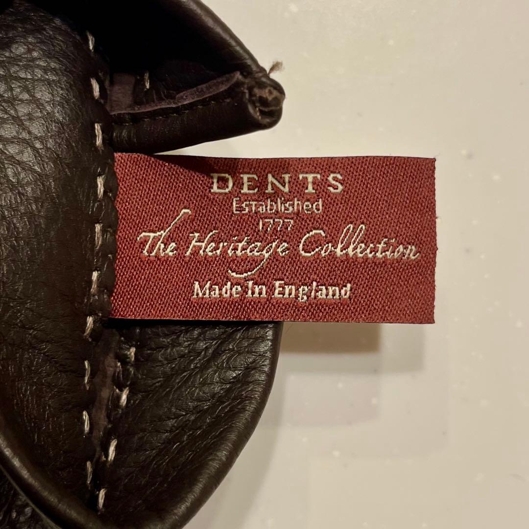 DENTS デンツ 革手袋 手縫い ディアスキン 茶（BARK）美品 6.5