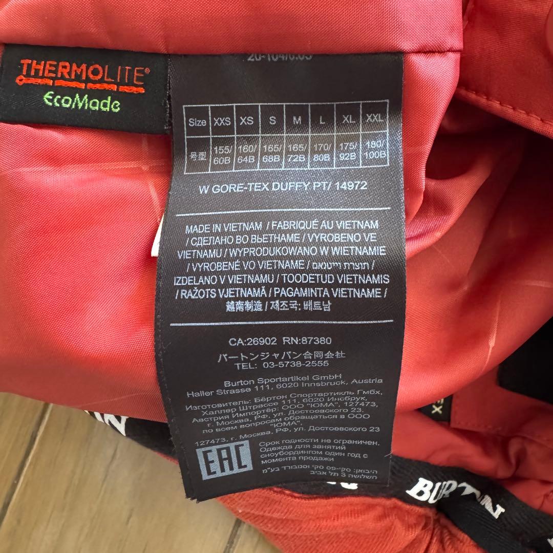 【美品】BURTON GORE-TEX ダフィーパンツ ピンク S スノーボード
