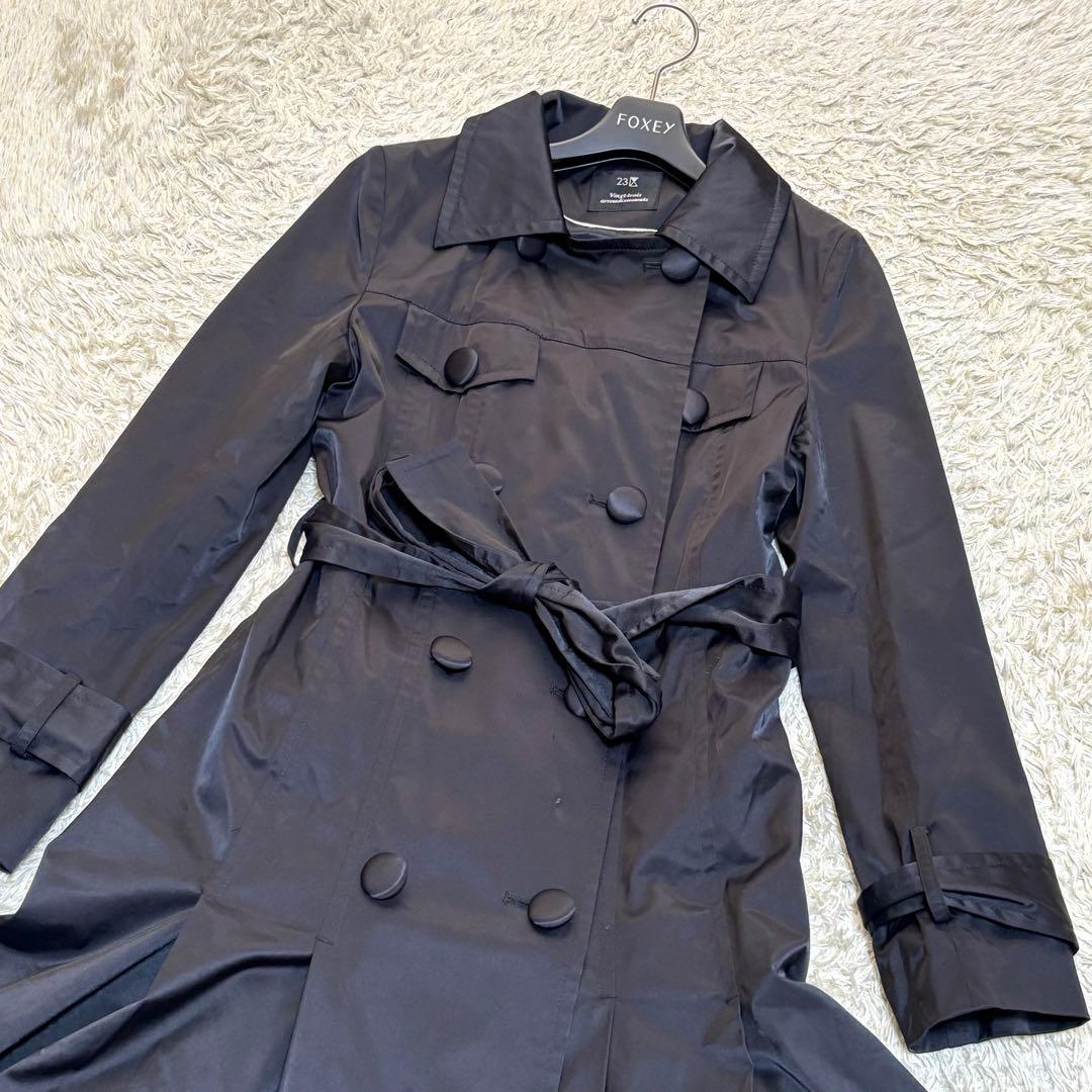 大きいサイズ　極希少　美品　23区　Aライン　ベルト　トレンチコート　フリル　L