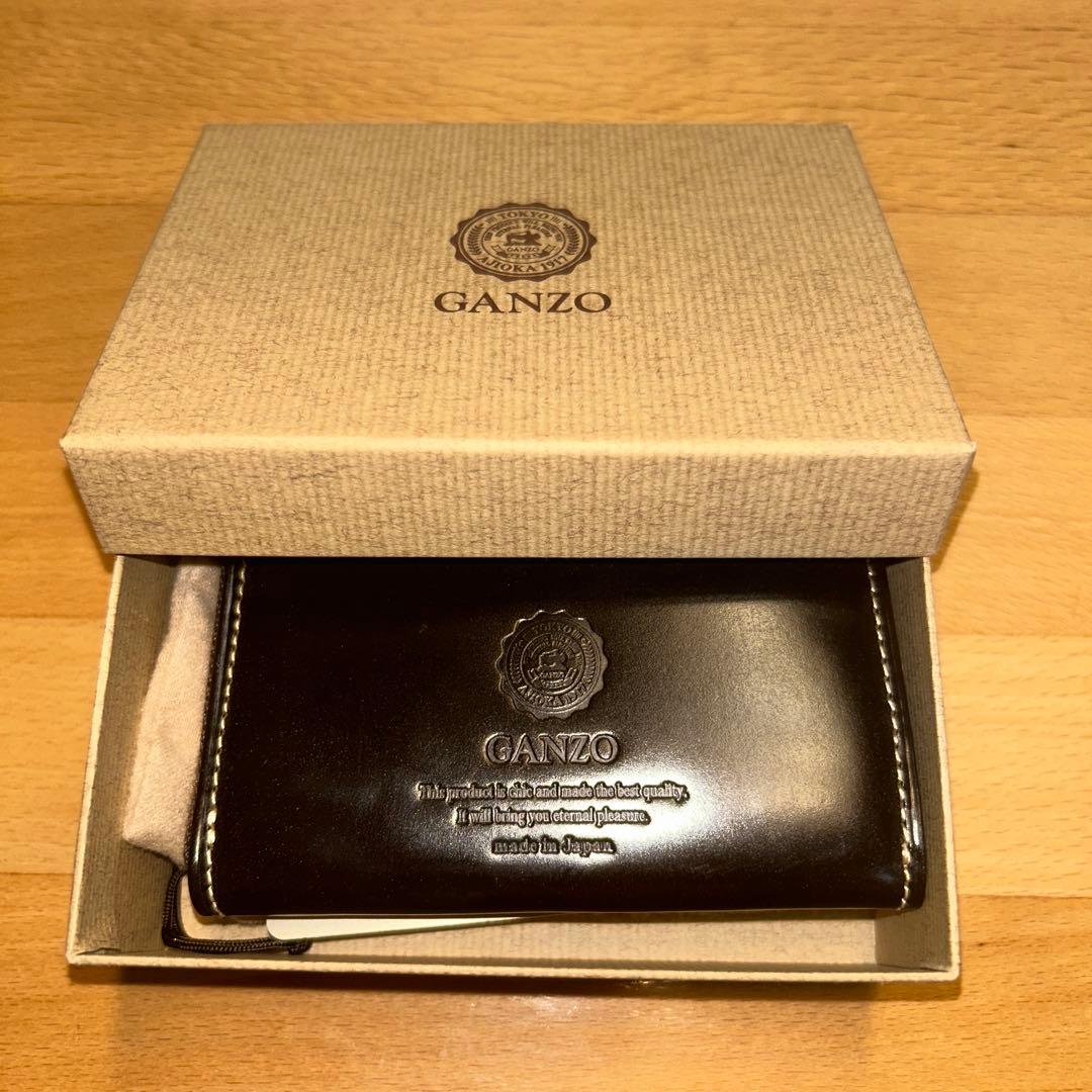 ☆ガンゾ☆ 本革 L字ファスナー小銭入れ カードケース ダークブラウン